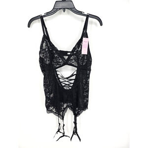 Anyou Nightie Medium Womens Lace Lingerie Garter Straps Crotchless New